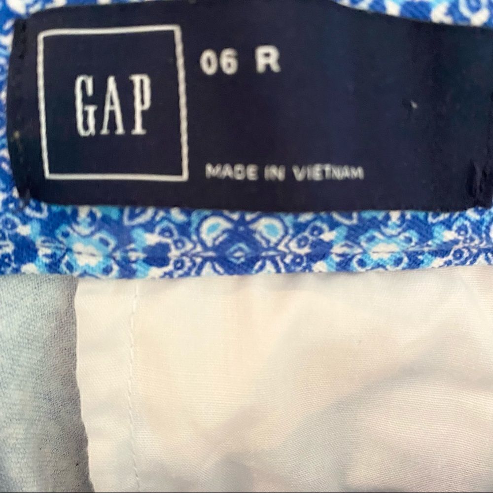 GAP Stretch Blue White Pattern Front Zipper Pocket - Picture 5 of 6